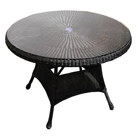 42" Round Dining Table w/ Glass Top